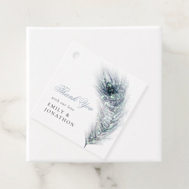 Peacock Feather Names Dankeschön Message Wedding Geschenkanhänger (Beispiel)