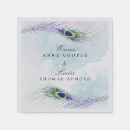 Peacock Feather Napkins Serviette