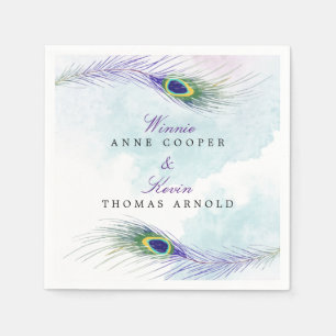 Peacock Feather Napkins Serviette