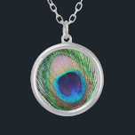 Peacock Feather Necklace Versilberte Kette<br><div class="desc">Peacock Feather Necklace. Von TDSwhite fotografiert.</div>