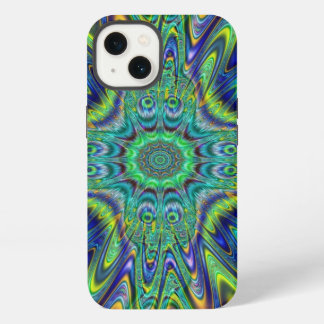 Peacock Feather Neon Fraktal Funky Designer Art iPhone Hülle