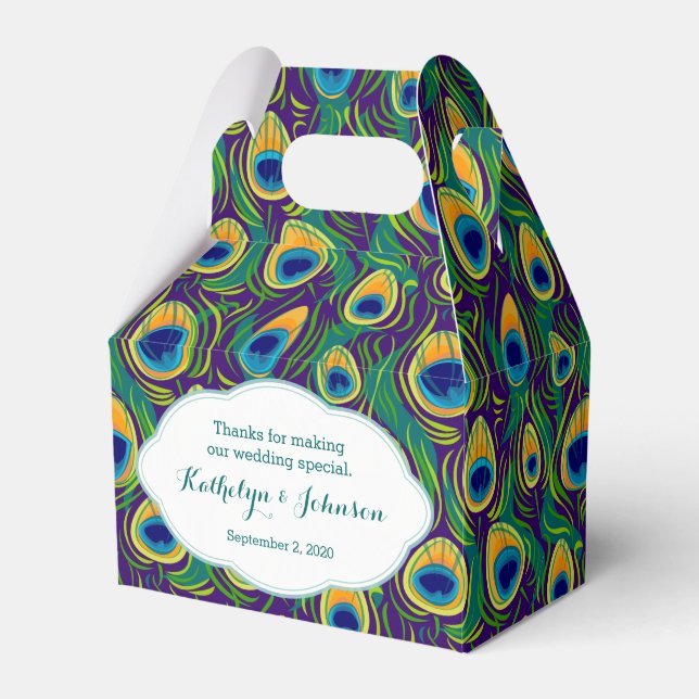 Peacock Feather Pattern Geschenkboxen Geschenkschachtel (Vorderseite)