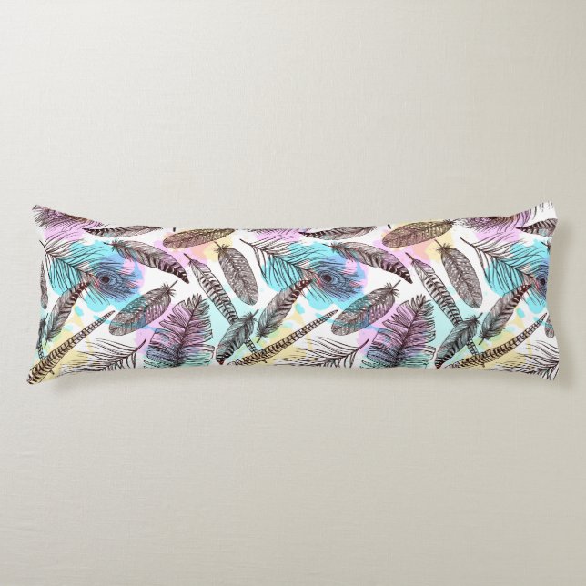 Peacock Feather Pattern Seitenschläferkissen (Vorderseite)