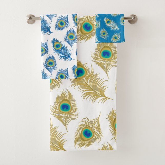 Peacock Feather Patternhandtuch Badhandtuch Set (Insitu)