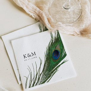 Peacock Feather Poise Hochzeitsveranstaltung Serviette