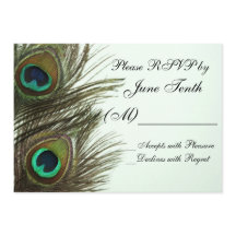 Peacock Feather RSVP-Karte