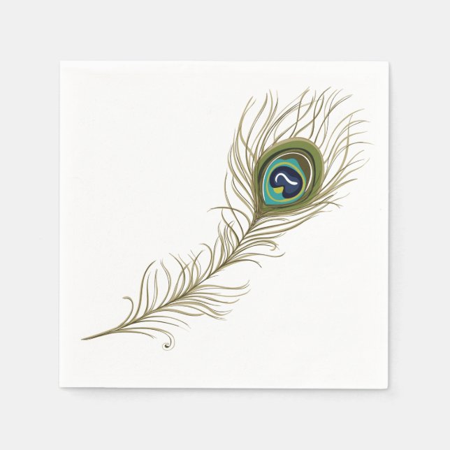 Peacock Feather Serviette (Vorderseite)