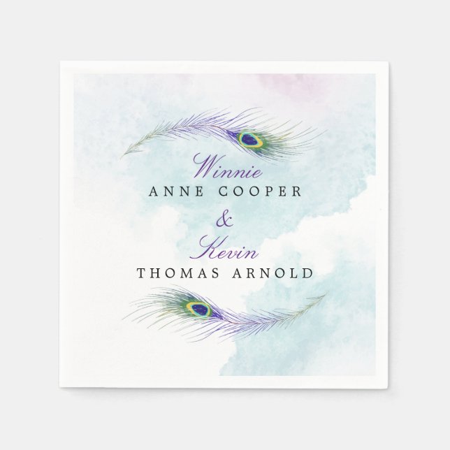 Peacock Feather Serviette (Vorderseite)