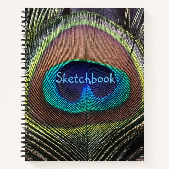 Peacock Feather Sketchbook Notizbuch (Vorderseite)