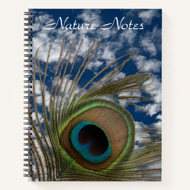 PEACOCK FEATHER SKY FOTO HARDCOVER NOTEBOOK NOTIZBUCH (Vorderseite)
