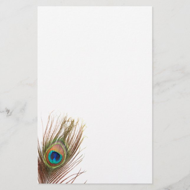 Peacock Feather Stationery Briefpapier (Vorderseite)