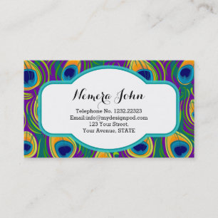 Peacock Feather Style Business Card Visitenkarte