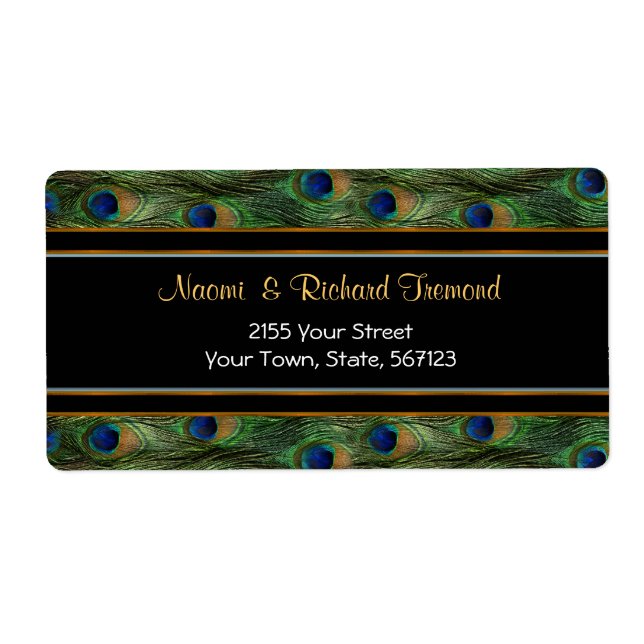 Peacock Feather und Black Address Label (Vorne)