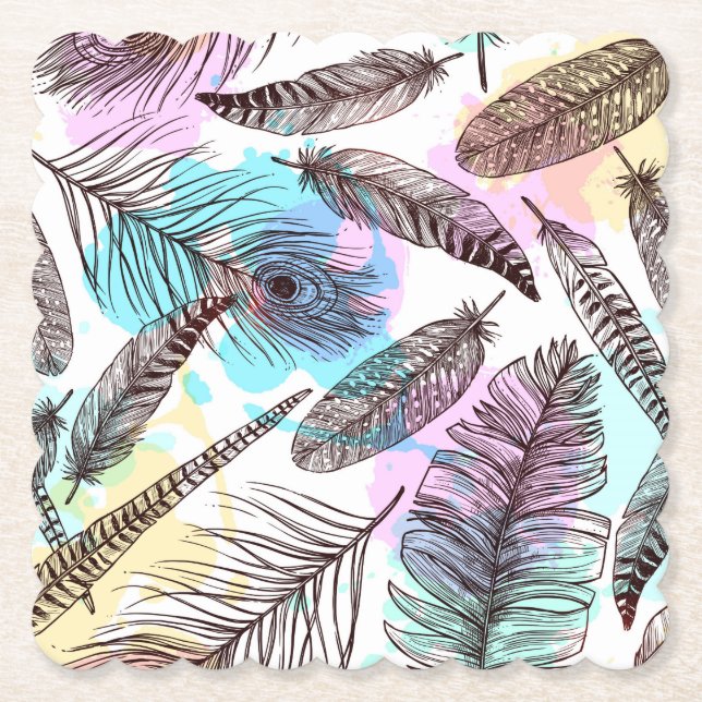 Peacock Feather Untersetzer (Vorderseite)