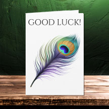 Peacock Feather Viel Glück-Card