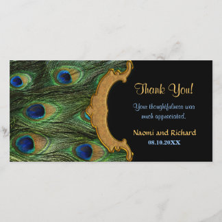 Peacock Feather Vielen Dank Dankeskarte