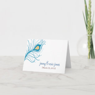 Peacock Feather Vielen Dank für Ihre Hochzeitkarte Dankeskarte