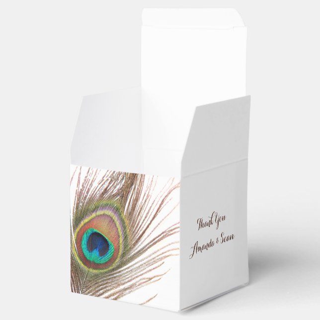 Peacock Feather Vielen Dank für Ihre Unterstützung Geschenkschachtel (Geöffnet)