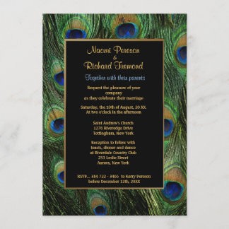 Peacock Feather Wedding Einladung