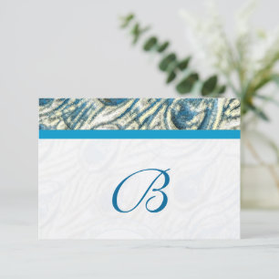 Peacock Feather Wirbel Wedding RSVP Karte