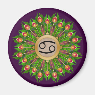 Peacock Feather Wreath Zodiac-Gebärmutterhalskrebs Magnet