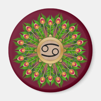 Peacock Feather Wreath Zodiac-Gebärmutterhalskrebs Magnet