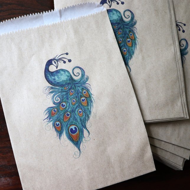 Peacock Feathers Aquamarin Peacocks Geschenktütchen (Von Creator hochgeladen)