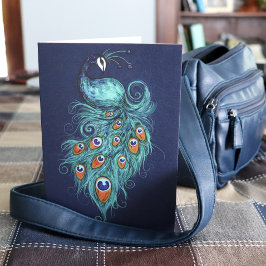 Peacock Feathers Aquamarin Peacocks Karte