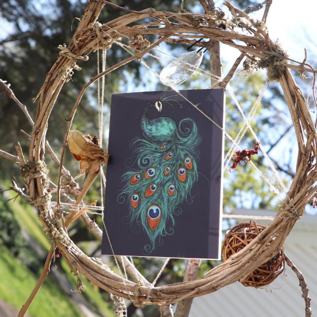 Peacock Feathers Aquamarin Peacocks Karte (Von Creator hochgeladen)
