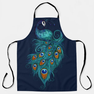 Peacock Feathers Aquamarin Peacocks Schürze