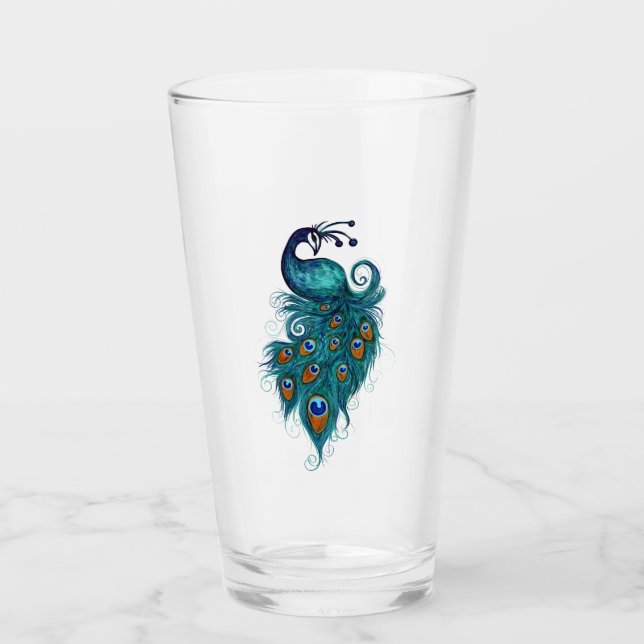 Peacock Feathers Art Glas (Vorderseite)