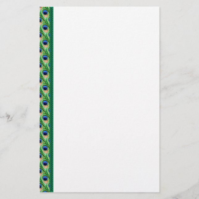 Peacock Feathers Border Briefpapier (Vorderseite)