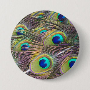 Peacock Feathers Button