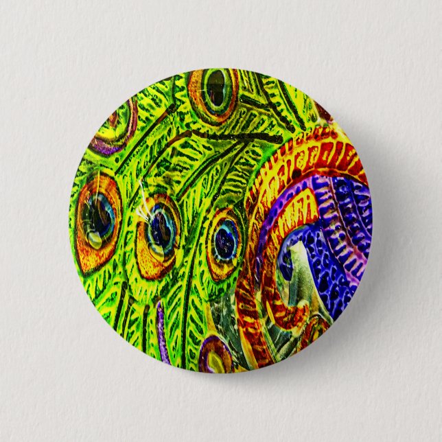 Peacock Feathers Button (Vorderseite)