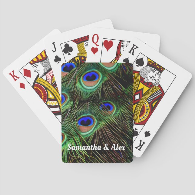 Peacock Feathers Classic Playing Cards Gift Spielkarten (Rückseite)