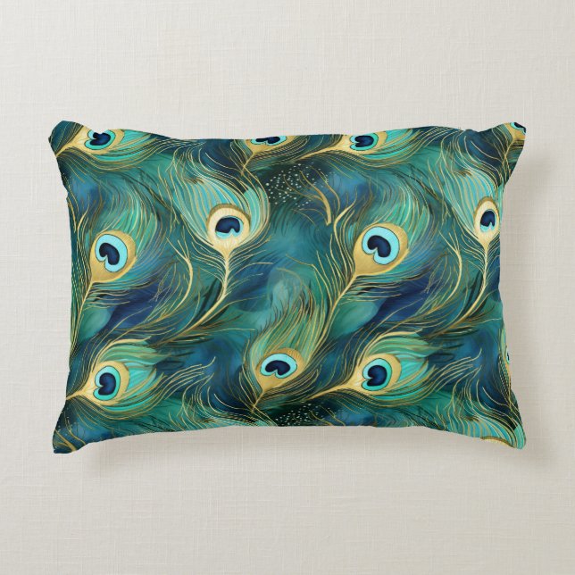 Peacock Feathers Dekokissen (Vorderseite)