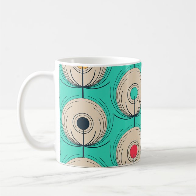 Peacock Feathers: Elfenbeinblaue Fantasie. Kaffeetasse (Links)