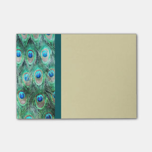 Peacock Feathers Exotic Wild Watercolor Muster Post-it Klebezettel