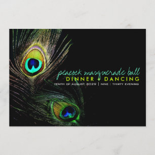 Peacock Feathers Foto Boho Chic Dinner Party Einladung