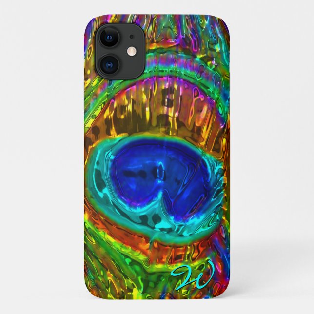 Peacock Feathers Glass Art 1 Case-Mate iPhone Hülle (Rückseite)