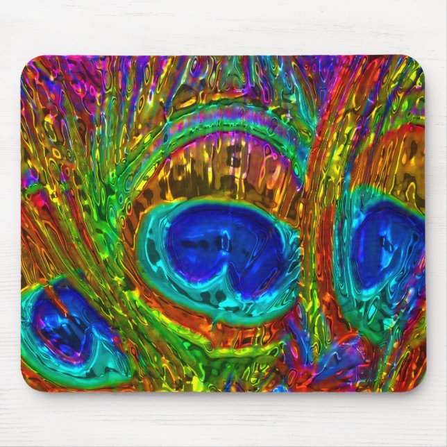 Peacock Feathers Glass Art 1 Mousepad (Vorne)