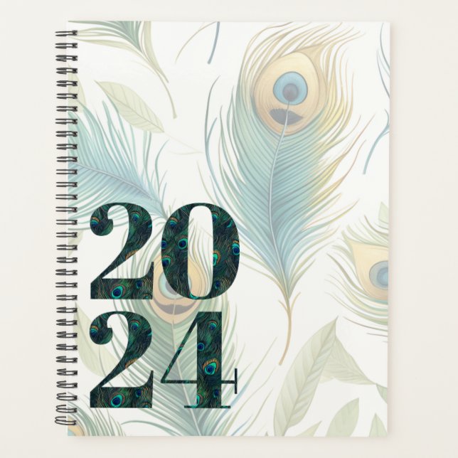 Peacock Feathers Hardcover Spiralplaner Planer (Vorderseite)