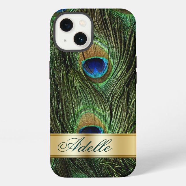 Peacock Feathers iPhone 6 Monogram Case Hülle (Rückseite)