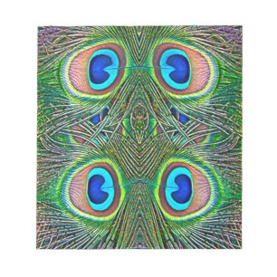 Peacock Feathers Kaleidoskop Print Notizblock