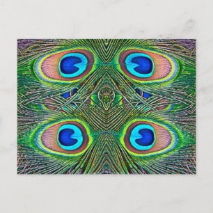 Peacock Feathers Kaleidoskop Print Postkarte