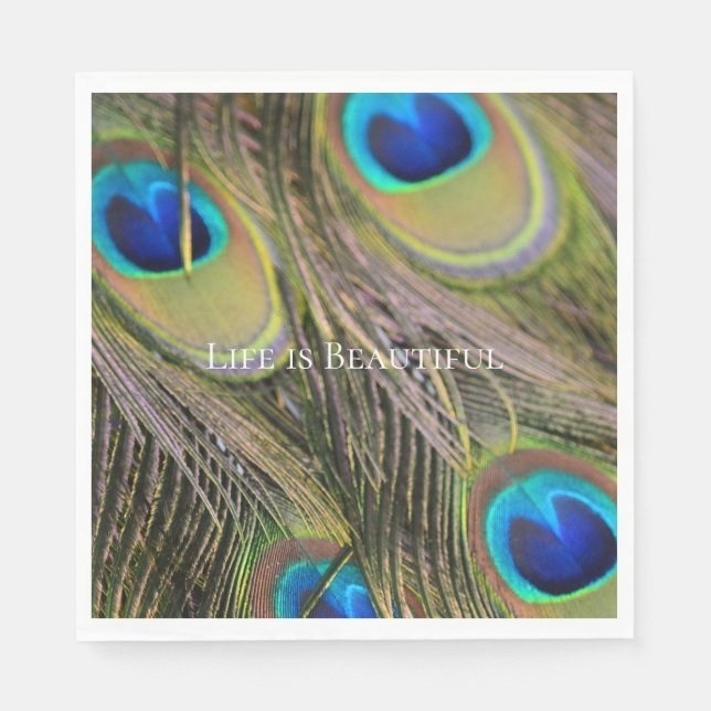 Peacock Feathers Kauai Hawaii Serviette (Vorderseite)