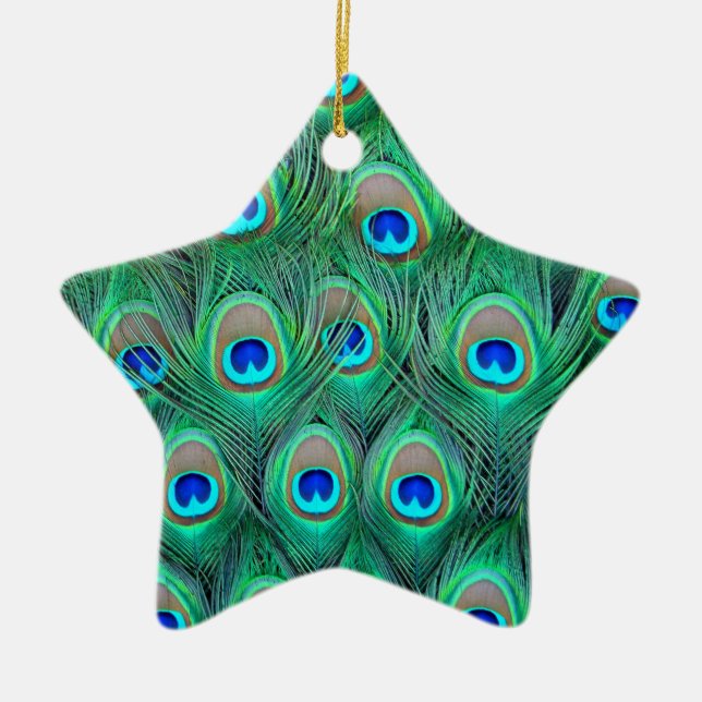 Peacock Feathers Keramik Ornament (Vorne)