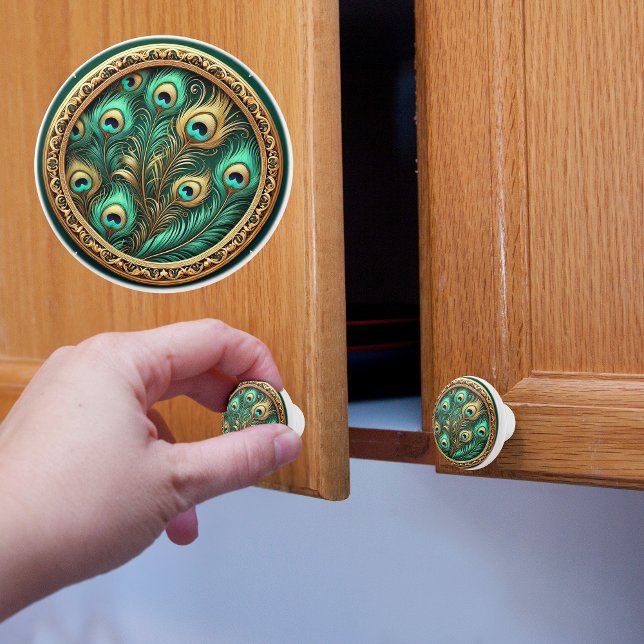 Peacock Feathers Keramikknauf (Von Creator hochgeladen)