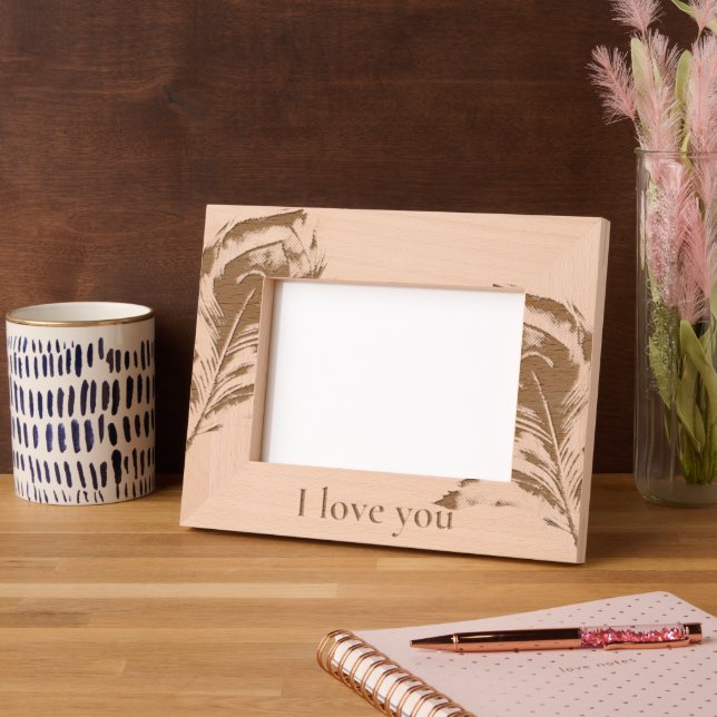 Peacock Feathers Liebe Geätzte Rahmen (Linke Ecke)