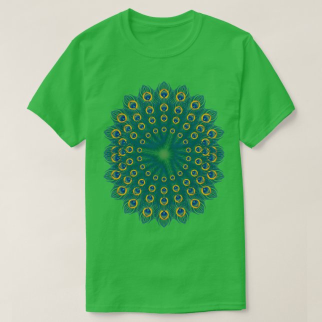 Peacock Feathers Mandala Peacock T-Shirt (Design vorne)